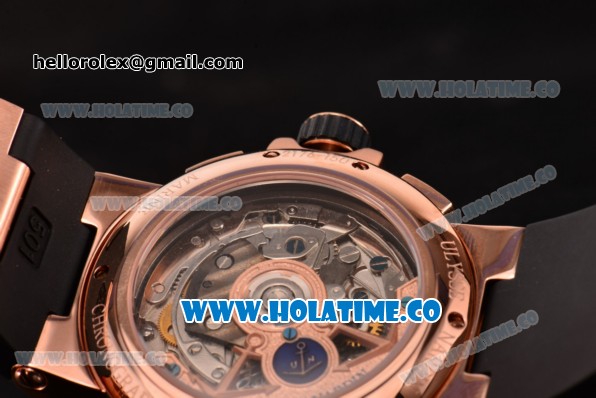 Ulysse Nardin Maxi Marine Chrono Swiss Valjoux 7750-SHG Automatic Rose Gold Case with Silver Dial and Arabic Numeral Markers (EF) - Click Image to Close